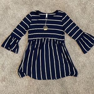 Pinkblush Navy and White Striped Maternity Shirt, size small